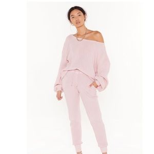 Nasty Gal 	
Knit Happens Balloon Sleeve Sweater and Joggers Set